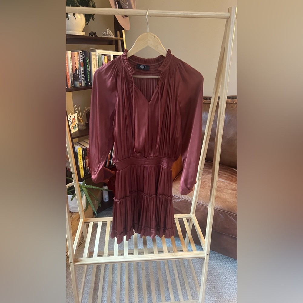 Reset satin red mini dress